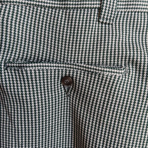 34x30 Vintage 70's Green Houndstooth Sears Stretch Pants Trousers Kings Road - Picture 5 of 9